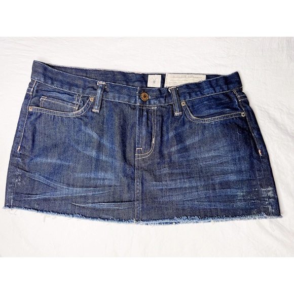 All Saints Denim Dark Wash Mini Skirt - Picture 2 of 6